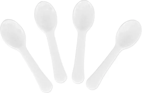 Vista 9 de Gmark - Juego de 100 cucharas de plástico extra resistentes, de 3 pulgadas, color negro, transparente, mejor para chocolate, café, helado, postre