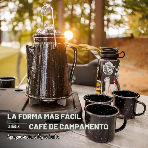 Vista 8 de COLETTI Juego Clásico de Cafetera Percoladora de Esmalte y Tazas — La Cafetera de Camping Más Nostálgica, Ahora Modernizada