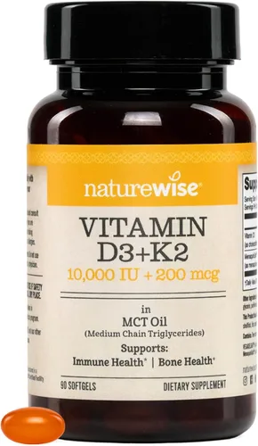 Vista 14 de NatureWise Vitamina vegana D3 + K2 con aceite orgánico de coco MCT – D3 orgánico 5000IU + K2 natural 100mcg – Soporte óseo de alta absorción – Sin