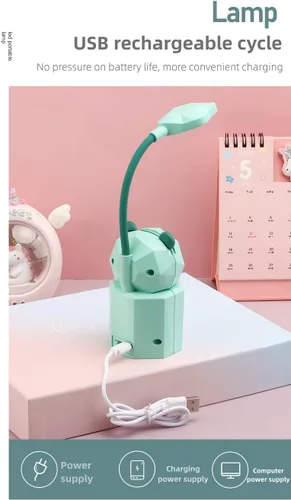 Vista 4 de Luz nocturna de lectura LED, bonita lámpara de escritorio kawaii, lámpara de escritorio plegable y bonita, lámparas de escritorio para oficina