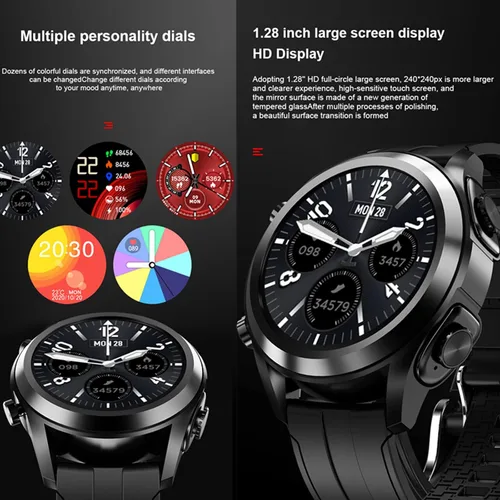 Vista 5 de Tuanzi Reloj inteligente T10 con auriculares 1.28 pulgadas 2 en 1 Smartwatch integrado inalámbrico combinado TWS HiFi auriculares estéreo Monitor