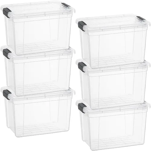 Vista 68 de Superio Mini contenedor de almacenamiento de plástico para crayón, suministros de arte y estuche de costura, organizador pequeño apilable