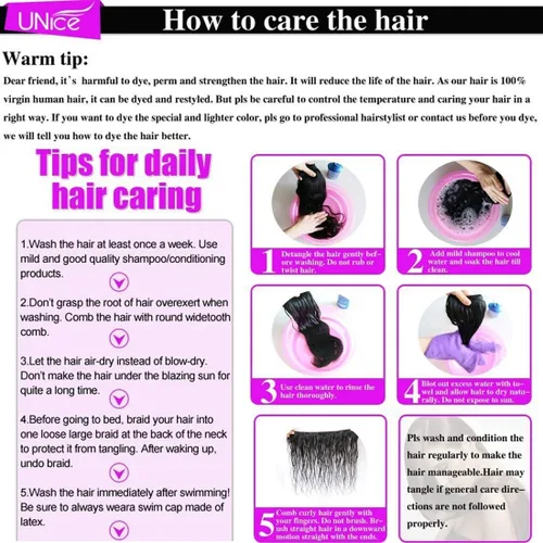 Vista 8 de Unice - Cabello ondulado brasileño 8A, cabello virgen, 3 unidades, extensiones tejidas de 100 % cabello humano, color natural, 3.3 a 3.5 onzas