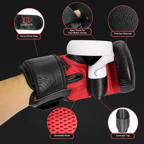 Vista 2 de DeadEyeVR Guantes de boxeo Ultimate Guantes de boxeo para Oculus Quest and Rift S para realidad virtual emoción de la lucha BoxVR