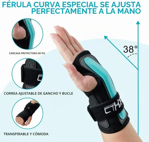 Vista 4 de Protector de muñeca para snowboard, esquí, patinaje, patinaje, muñequera deportiva (1 par)