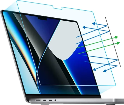 Vista 12 de F FORITO Paquete de 2 protectores de pantalla anti luz azul compatibles con MacBook Pro 2022 de 13 pulgadas con chip M2 y MacBook Air de 13