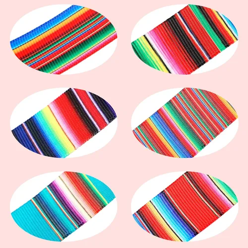 Vista 7 de WILLBOND 6 rollos de cintas de serape con rayas arcoíris mexicanas de 1 pulgada, cinta colorida de grogrén para fiestas, manualidades, decoración
