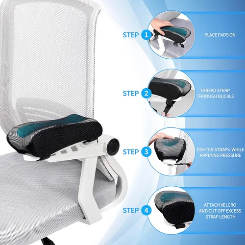 Vista 4 de BEAUTRIP Almohadillas ergonómicas para reposabrazos de oficina, cojín de soporte de codo para computadora, juegos y sillas de escritorio
