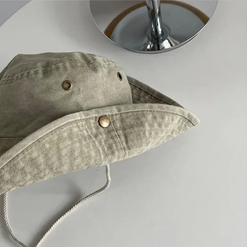 Vista 6 de Sombrero de sol de pesca lavado – ala ancha de algodón de verano playa al aire libre protección UV para hombres y mujeres