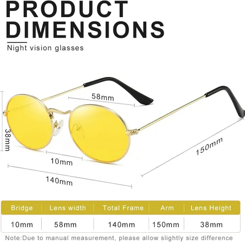 Vista 3 de Dollger Gafas de sol ovaladas para mujer Vintage Metal Frame Gafas Anti Reflectantes Retro Gafas Unisex