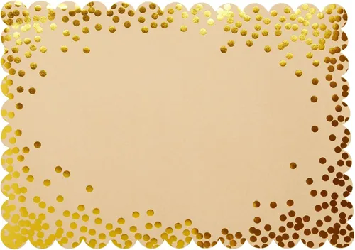 Vista 7 de Blue Panda Manteles individuales rectangulares desechables de papel dorado, borde festoneado y lunares de lámina dorada, 50 unidades para fiestas