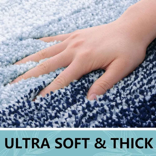 Vista 4 de Arotive - Alfombras de baño de microfibra, suaves y absorbentes con contorno para inodoro, antideslizantes, de felpa gruesa, lavables a máquina