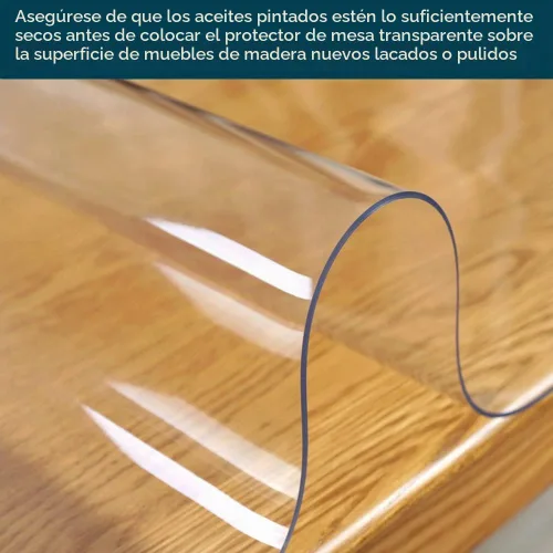 Vista 6 de Protector rectangular de plástico transparente de varios tamaños, mantel protector de vinilo de PVC, impermeable, para mesas pequeñas, escritorio 1