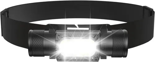 Vista 7 de Linterna frontal recargable para casco duro, linterna LED de frente de 1000 lúmenes, ligera, resistente, IPX4 impermeable para camping, correr