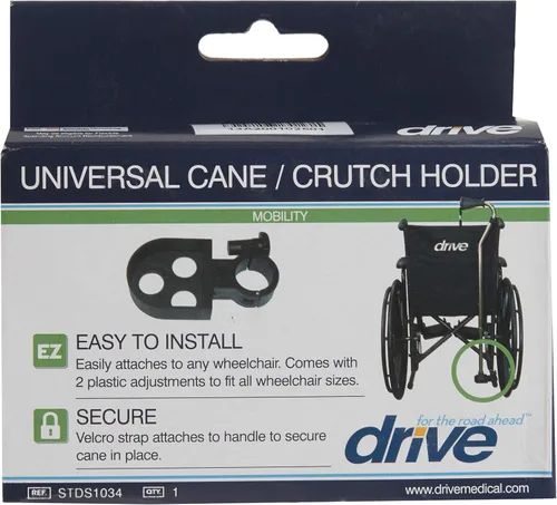 Vista 3 de Drive Medical Soporte manual para bastón/muleta para silla de ruedas