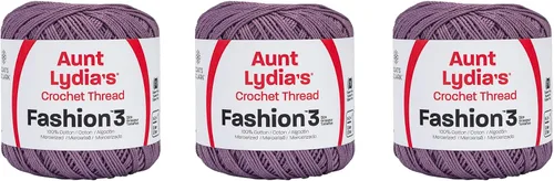 Vista 34 de Aunt Lydia Classic Crochet - 3 unidades de 350y/1,049.9 ft - Natural Tamaño 10 3 capas 100% algodón mercerizado hilo de ganchillo para tapetes