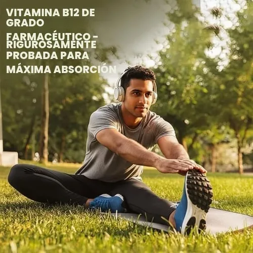 Vista 4 de Comprimidos de vitamina B12 de 1500 mcg -Forma activa de suplemento de metilcobalamina B12 para hombres y mujeres- 90 tabletas vegetales