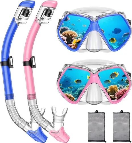 Vista 13 de Equipo de esnórquel para adultos, esnórquel seco, juego de máscara para adultos, máscara de buceo, equipo de buceo, gafas de natación con cubierta
