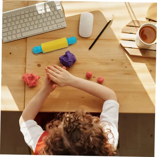 Vista 3 de 4 rodillos de arcilla para niños, rodillo de plastilina de colores surtidos, herramientas seguras para manualidades para niños mayores de 3 años