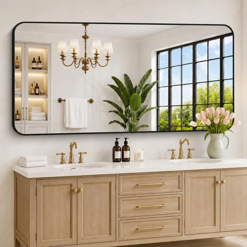 Vista 40 de DESBING 16"x20" Bathroom Mirror for Over Sink, Black Framed Wall Mirror Negro