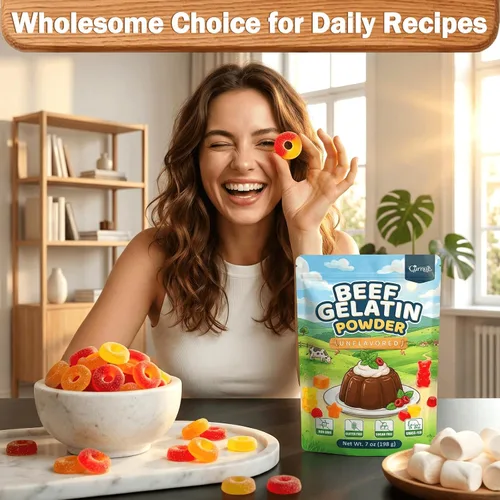 Vista 4 de Curnue Gelatina en polvo de carne de res sin sabor, 7 onzas / 6.98 oz, gelatina en polvo alimentada con pasto, sin gluten y sin azúcar