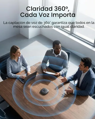 Vista 3 de Anker PowerConf Speakerphone, Zoom Certified Conference Speaker with 6 Mics Negro
