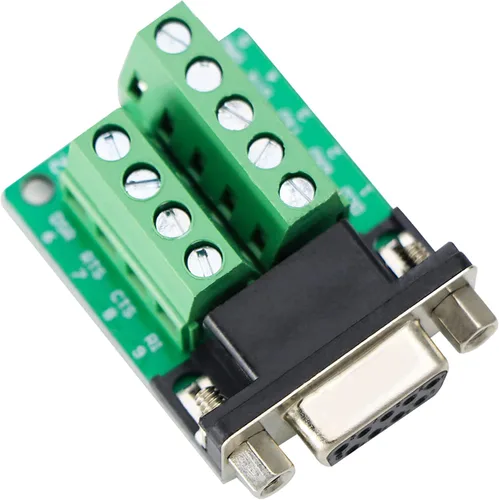 Vista 6 de DB9 Conector de conexión hembra – RS232 D-SUB a puerto de 9 pines adaptador de terminal sin soldadura para conexiones seriales RS232 – 3 piezas