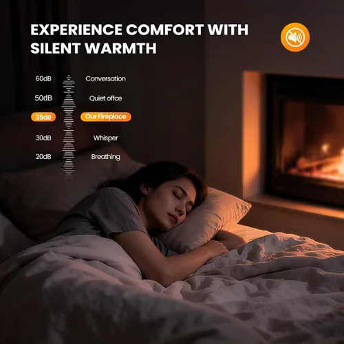 Vista 2 de [Usado] Sweetcrispy Insert de Chimenea Eléctrica de 36", Chimenea Empotrada y Montada en la Pared, Calentador de Chimenea Independiente de 1500W