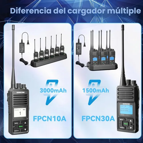 Vista 5 de SAMCOM Radios bidireccionales FPCN10A de largo alcance (FPCN10A cargador múltiple)