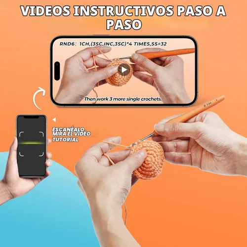 Vista 4 de MOREJMTT Kit de ganchillo para adultos principiantes, aprender a tejer, incluye hilo suave fácil de tejer, tutorial en video paso a paso, gancho