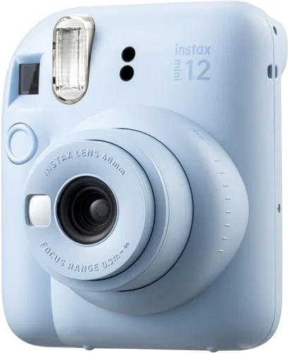 Vista 3 de Fujifilm Instax Mini - Paquete de 12 cámaras instantáneas azul pastel con película Fuji Instax Mini (20 hojas) + álbum de fotos + paño de limpieza