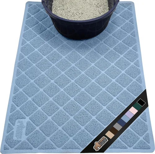 Vista 17 de GORILLA GRIP Tapete para caja de arena para gatos, resistente al agua, respaldo texturizado, fácil de limpiar, menos residuos y suelos limpios, 17 x