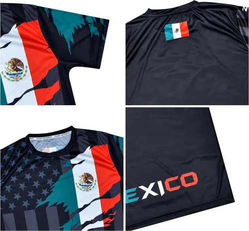 Vista 7 de Fury Mexico - Camiseta y pantalón corto de fútbol para niños y niñas, jóvenes para niños mexicanos