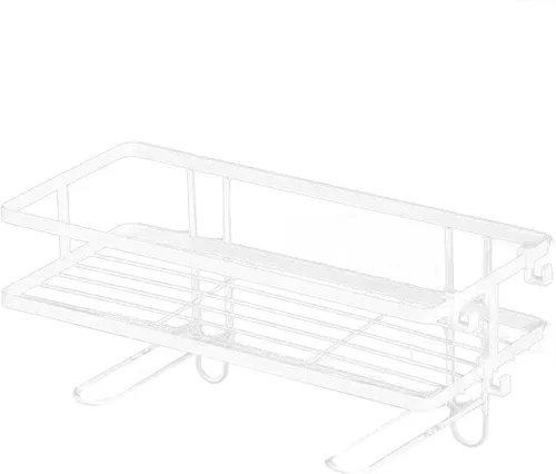 Vista 11 de Estante de baño organizador de baño de hierro grueso con diseño de montaje en pared, estante de baño impermeable sobre el inodoro, organizador