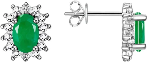 Vista 21 de Rylos Aretes tipo dormilona de plata de ley 925, ovalados y diamantes de 0.236 x 0.157 pulgadas, exquisitas joyas de piedra