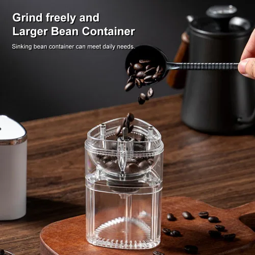 Vista 8 de Molinillos de café para uso doméstico, molinillo de café de rebabas, cafetera con molinillo de carga USB integrada, molienda gruesa y fina, adecuada