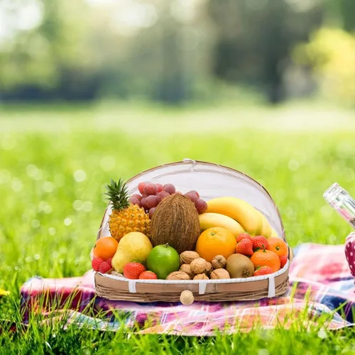 Vista 9 de GANAZONO 2 cestas de bambú para manualidades, cestas de mimbre rústicas para bollo al vapor, secado de alimentos, recogedor de gran capacidad