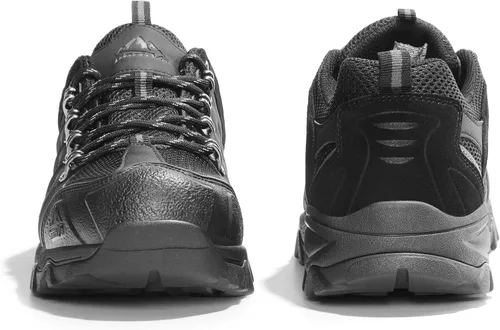 Vista 6 de NORTIV 8 Zapatos de senderismo impermeables para hombre, zapatos de senderismo de cuero para exteriores, senderismo, camping, caminata