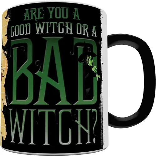 Vista 6 de Morphing Mugs Wizard of Oz (Good Witch Bad Witch) - Taza de cerámica, color negro, 11 onzas líquidas
