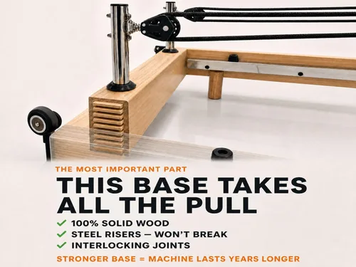 Vista 3 de Pilates Reformer Machine, Wood Foldable Pilates Machine Equipment for Home Workout