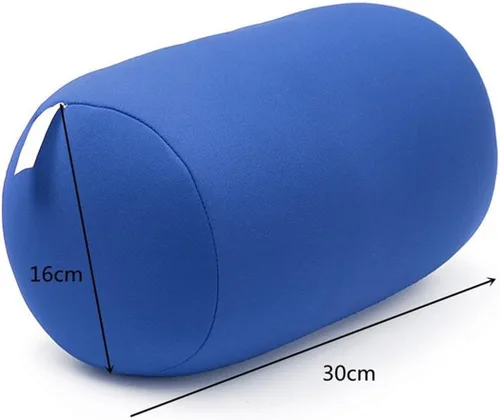 Vista 4 de ECYC Mini rollo almohada conveniente viaje azul almohadas micro talón cojín trasero, 11.8x6.3 in