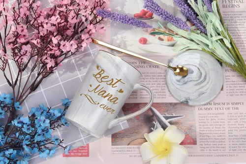 Vista 2 de Taza Best Nana Ever Taza de Café Best Nana Taza Nana Regalos Cumpleaños Día de las Madres Regalos para Mamá Abuela de Nietos Nieta Nieto Nietos Gris