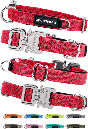 Vista 19 de Collar de perro extra pequeño con hebilla cromada de liberación rápida y soporte AirTag – Collares de razas pequeñas de primera calidad con rayas