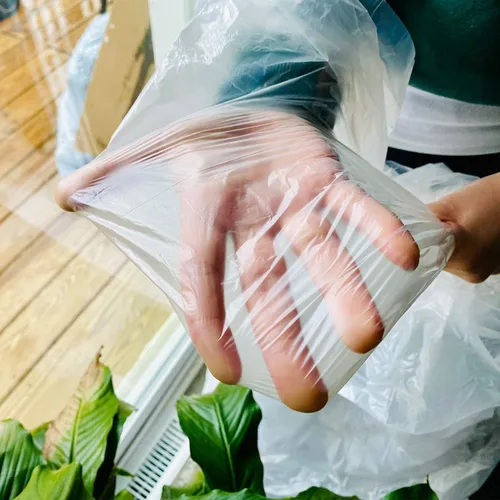 Vista 2 de Paños de tela de plástico transparente para pintar, 5 piezas, 9x12 pies, lona de plástico impermeable a prueba de polvo, casi resistente a roturas