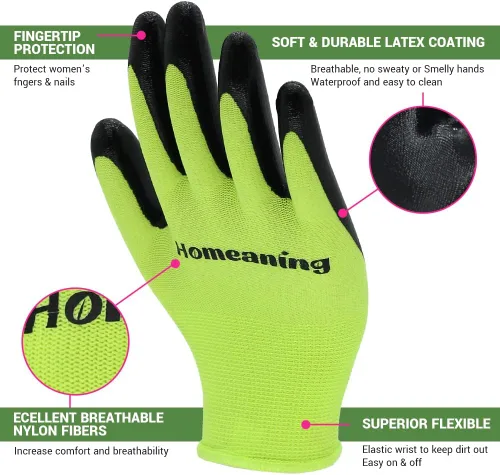 Vista 3 de Guantes de jardinería para mujeres y hombres, guantes protectores, guantes de jardín a prueba de espinas, guantes de trabajo al aire libre