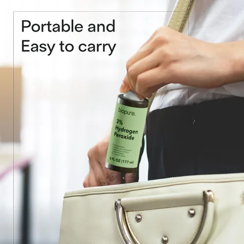 Vista 4 de Biopure Spray de peróxido de hidrógeno de 6 onzas líquidas, conveniente botella de spray sin aerosol con peróxido de hidrógeno al 3% Peróxido