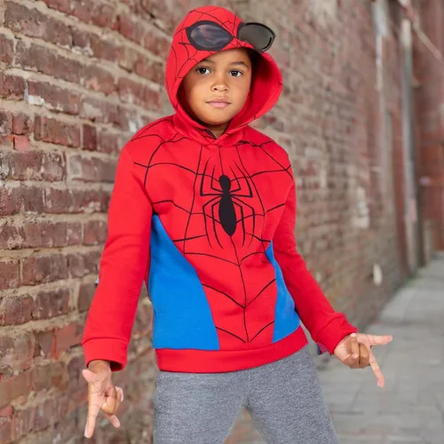 Vista 8 de Marvel Avengers Spiderman Boys Fleece Cosplay Pullover Hoodie Toddler to Big Kid
