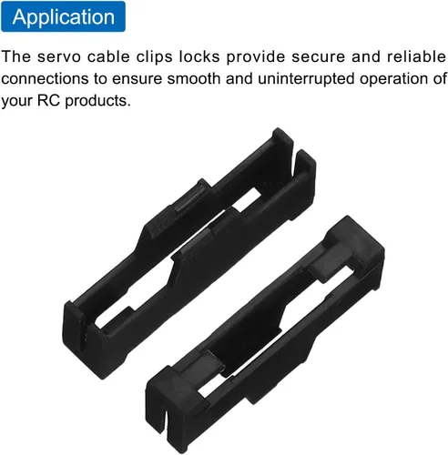 Vista 4 de MECCANIXITY 50 clips de cable servo, extensión servo de ABS, soporte de fijación de hebilla de cable de seguridad para RC avión, barco