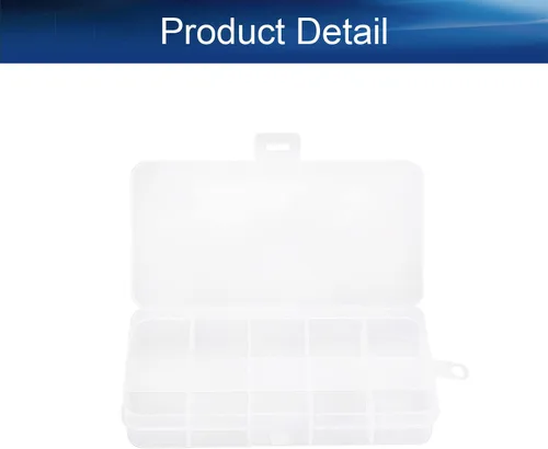 Vista 4 de Heyiarbeit Caja de almacenamiento de componentes, 10 rejillas de plástico fijas para componentes electrónicos, cajas de herramientas, color blanco