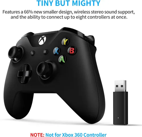 Vista 4 de Adaptador inalámbrico Dongle Accesorios con chip IC oficial para PC Windows 10 11 Compatible con controlador Xbox One